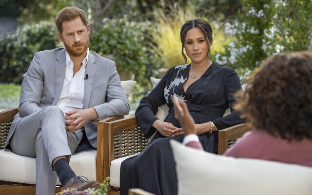 Prince Harry and Meghan, duke and duchess of Sussex, in conversation with Oprah Winfrey in an interview broadcast March 7, 2021. (Joe Pugliese/Harpo Productions via AP, File) Prince Harry and Meghan, duke and duchess of Sussex, in conversation with Oprah Winfrey in an interview broadcast March 7, 2021. (Joe Pugliese/Harpo Productions via AP, File)