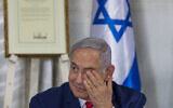 Prime Minister Benjamin Netanyahu convenes his cabinet to inaugurate a new town named after then-US president Donald Trump in a gesture of appreciation for the US leader's recognition of Israeli sovereignty over the Golan Heights on June 16, 2019. (AP Photo/Ariel Schalit)