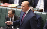 Australia's Home Affairs Minister Peter Dutton addresses Parliament House in Canberra, July 24, 2019. (Rod McGuirk/AP)