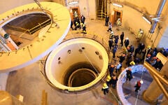 Technicians work at the Iranian Arak heavy water reactor, 150 miles southwest of the capital Tehran, on December 23, 2019. (Atomic Energy Organization of Iran via AP)