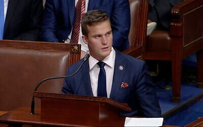 In this image from video, US Rep. Madison Cawthorn, R-NC, speaks as the House debates the objection to confirm the Electoral College vote from Pennsylvania, at the US Capitol early Thursday, Jan. 7, 2021. (House Television via AP) In this image from video, US Rep. Madison Cawthorn, R-NC, speaks as the House debates the objection to confirm the Electoral College vote from Pennsylvania, at the US Capitol early Thursday, Jan. 7, 2021. (House Television via AP)