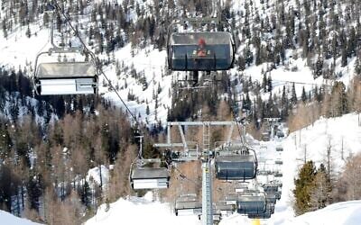Illustrative: A ski site in Italy, Jan. 28, 2021 (AP Photo/Antonio Calanni)