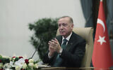 Turkey's President Recep Tayyip Erdogan in Ankara, Turkey, Wednesday, March 10, 2021 (Turkish Presidency via AP, Pool)