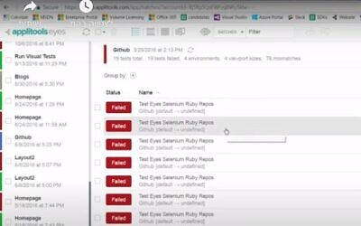 The Applitools software in action (YouTube screenshot)