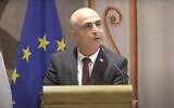 Screen capture from video of Israel's Ambassador to Italy and San Marino, Dror Eydar. (YouTube)