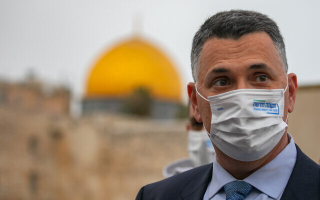 New Hope party leader Gideon Sa'ar at the Western Wall in Jerusalem's Old City on March 22, 2021, a day before Knesset elections. (Olivier Fitoussi/ Flash90) New Hope party leader Gideon Sa'ar at the Western Wall in Jerusalem's Old City on March 22, 2021, a day before Knesset elections. (Olivier Fitoussi/ Flash90)