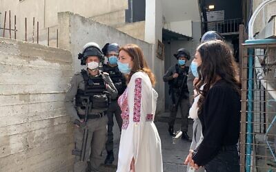 Israel Police close down an International Women's Day event at the A-Tur Women's Center in East Jerusalem, March 8, 2021 (Courtesy)