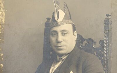 Max Solomon, dressed for participation in a pre-lent Carnival as president of the the Kleinen Kolner Klub, or Little Cologne Club, pre-1933. (Courtesy Laura Chanin/JTA)