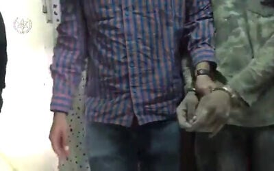 Police arrested on February 21, 2021 the suspected Palestinian car thief who broke into the Nevatim airbase on February 8, 2021. (Screenshot: Israel Police)