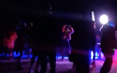 Party-goers enjoy a rave in the Negev on March 5, 2021. (Israel Police)