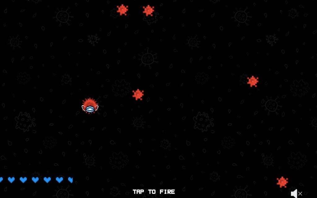 A screenshot of Josh Ternyak's 'Covid Invaders' computer game (screenshot) A screenshot of Josh Ternyak's 'Covid Invaders' computer game (screenshot)