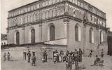 The Great Synagogue of Brody, Ukraine, pictured on a 1908 postcard. (Public domain)