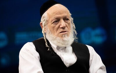 Yehuda Meshi-Zahav, co-founder of ZAKA, speaks at a conference in Jerusalem, March 7, 2021. (Yonatan Sindel/Flash90)