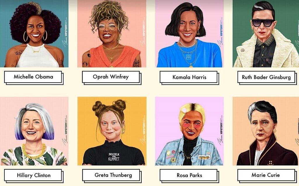 Artist Amit Shimoni's HIPSTORY portraits of famous historical women International Women's Day (Courtesy HIPSTORY) Artist Amit Shimoni's HIPSTORY portraits of famous historical women International Women's Day (Courtesy HIPSTORY)