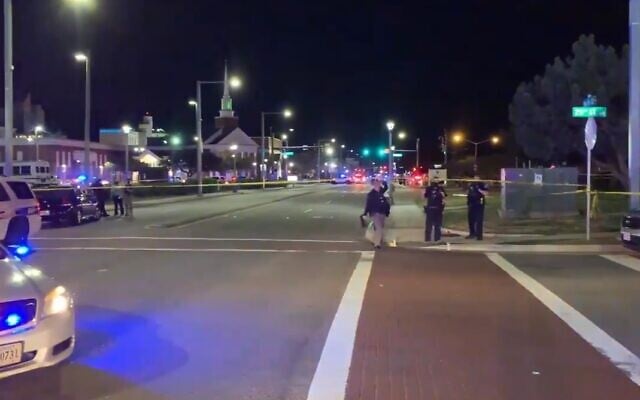 Police respond to a shooting at the Virginia Beach Oceanfront area in Virginia Beach on March 26, 2021. (Screenshot/WAVY News) Police respond to a shooting at the Virginia Beach Oceanfront area in Virginia Beach on March 26, 2021. (Screenshot/WAVY News)