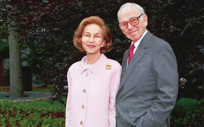Carl J. and Ruth Shapiro (Mike Lovett/ Courtesy of Brandeis University via JTA)