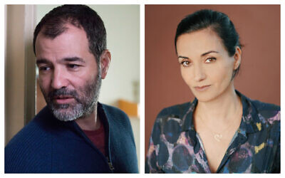 'Shtisel' director Alon Zingman, left (photo by Vered Adir) and producer Dikla Barkai, right (photo by Goni Riskin)