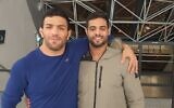 Judo champions Iranian Saeid Mollaei, left, and Israeli Sagi Muki will be featured in an MGM TV series about their friendship. (Courtesy PR)