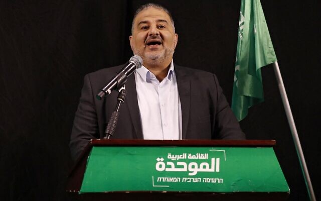 Mansour Abbas, head of Israel's conservative Islamic Raam party, speaks during a press conference in the northern city of Nazareth on April 1, 2021. (Ahmad GHARABLI / AFP) Mansour Abbas, head of Israel's conservative Islamic Raam party, speaks during a press conference in the northern city of Nazareth on April 1, 2021. (Ahmad GHARABLI / AFP)