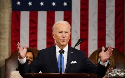 US President Joe Biden addresses a joint session of Congress at the US Capitol in Washington, DC, on April 28, 2021. (Melina Mara / POOL / AFP)