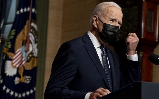 US President Joe Biden at the White House in Washington on April 14, 2021. (Andrew Harnik-Pool/Getty Images/AFP) US President Joe Biden at the White House in Washington on April 14, 2021. (Andrew Harnik-Pool/Getty Images/AFP)
