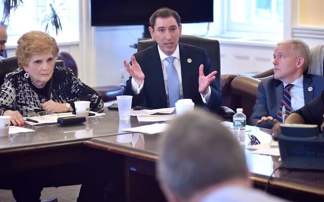 New York City Council Member Chaim Deutsch shown at a Budget Negotiating Team meeting in 2018. (John McCarten/New York City Council, via JTA) New York City Council Member Chaim Deutsch shown at a Budget Negotiating Team meeting in 2018. (John McCarten/New York City Council, via JTA)