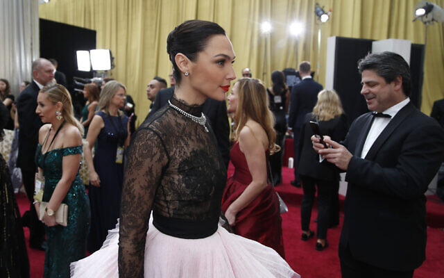 Gal Gadot arrives at the Oscars on February 9, 2020, at the Dolby Theatre in Los Angeles. (AP Photo/John Locher) Gal Gadot arrives at the Oscars on February 9, 2020, at the Dolby Theatre in Los Angeles. (AP Photo/John Locher)