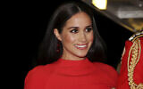 Meghan Markle arrives at the Royal Albert Hall in London, to attend the Mountbatten Festival of Music, March 7, 2020. (Simon Dawson/Pool via AP, File)