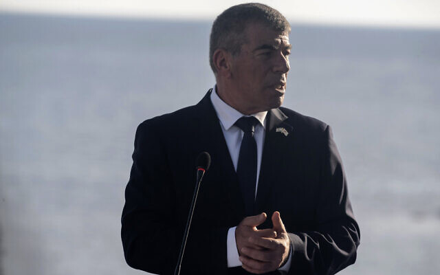 Minister of Foreign Affairs Gabi Ashkenazi talks to the media during a press conference after a meeting of the ministers of foreign affairs of Cyprus, Greece, Israel and United Arab of Emirates in city of Paphos, Cyprus, April 16, 2021. (Iakovos Hatzistavrou Pool via AP) Minister of Foreign Affairs Gabi Ashkenazi talks to the media during a press conference after a meeting of the ministers of foreign affairs of Cyprus, Greece, Israel and United Arab of Emirates in city of Paphos, Cyprus, April 16, 2021. (Iakovos Hatzistavrou Pool via AP)