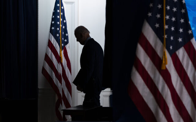 US President Joe Biden walks off after speaking about COVID-19 vaccinations at the White House on April 21, 2021, in Washington. (AP Photo/Evan Vucci) US President Joe Biden walks off after speaking about COVID-19 vaccinations at the White House on April 21, 2021, in Washington. (AP Photo/Evan Vucci)