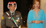 Jordan's then Crown Prince Hamzah, left, with his mother Queen Noor, right, during his wedding ceremony in Amman, Jordan, May 27, 2004. (Hussein Malla/AP)
