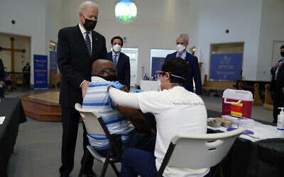 US President Joe Biden visits a vaccination site at Virginia Theological Seminary, April 6, 2021, in Alexandria, Virginia (AP Photo/Evan Vucci) US President Joe Biden visits a vaccination site at Virginia Theological Seminary, April 6, 2021, in Alexandria, Virginia (AP Photo/Evan Vucci)