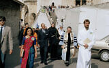 Prince Philip, the Duke of Edinburgh, president of the World Wildlife Fund, center, leads a procession with representatives of various religions from the convent to St. Francis's Basilica during an interfaith ceremony marking the end of the WWF 25th Anniversary Conference in Assisi, Italy, Sept. 29, 1986. (Giulio Broglio/AP)