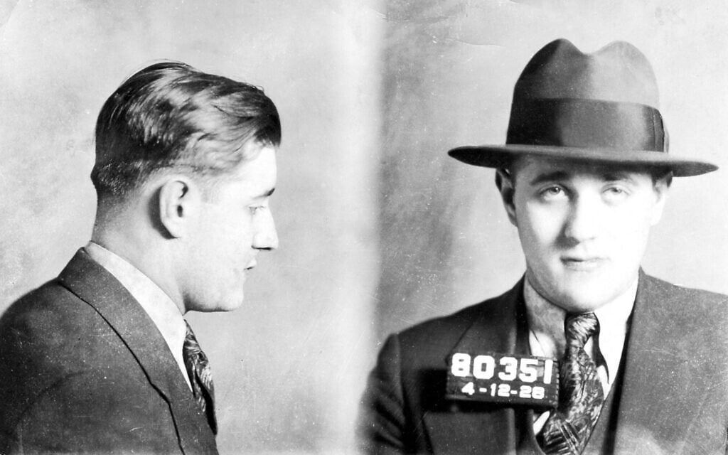 A 1928 mugshot of Benjamin 'Bugsy' Siegel, a Jewish American mobster, with significant influence within the Mafia and National Crime Syndicate. (Courtesy Yale University Press)