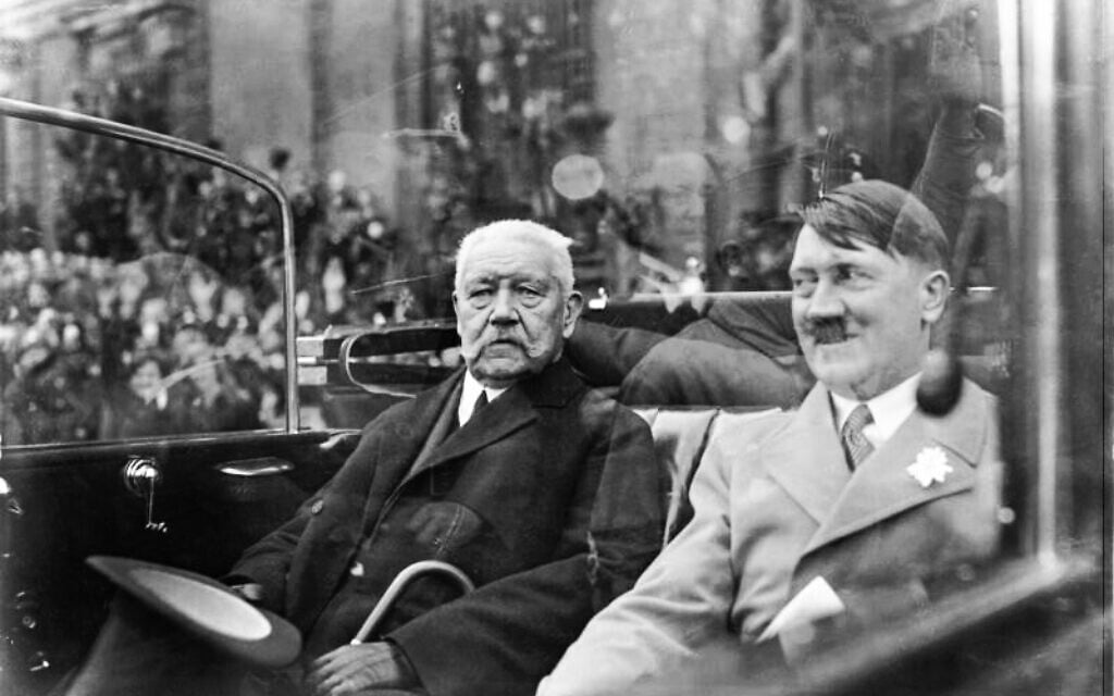President Paul von Hindenburg and Adolf Hitler in 1933. (Bundesarchiv bild/via Wikimedia Commons)