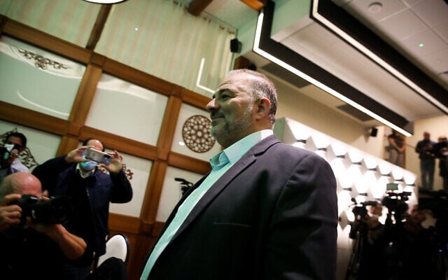 Ra'am leader Mansour Abbas at a press conference in the northern city of Nazareth on April 1, 2021. (David Cohen/Flash90) Ra'am leader Mansour Abbas at a press conference in the northern city of Nazareth on April 1, 2021. (David Cohen/Flash90)