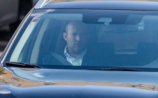 Head of the Yamina party Naftali Bennett leaving the Prime Minister's Office in Jerusalem after a meeting on April 2, 2021 (Yonatan Sindel/Flash90) Head of the Yamina party Naftali Bennett leaving the Prime Minister's Office in Jerusalem after a meeting on April 2, 2021 (Yonatan Sindel/Flash90)