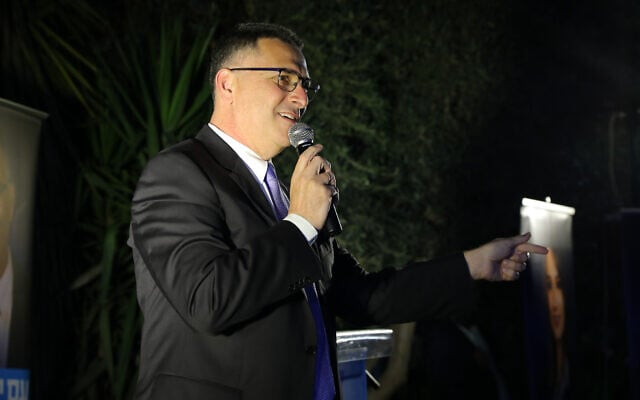 New Hope leader Gideon Sa'ar at a party event in Moshav Azaria, April 4, 2021. (Flash90) New Hope leader Gideon Sa'ar at a party event in Moshav Azaria, April 4, 2021. (Flash90)