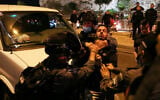 Israeli police clash with Palestinians outside the Damascus Gate to Jerusalem's Old City, April 15, 2021. (Jamal Awad/Flash90)