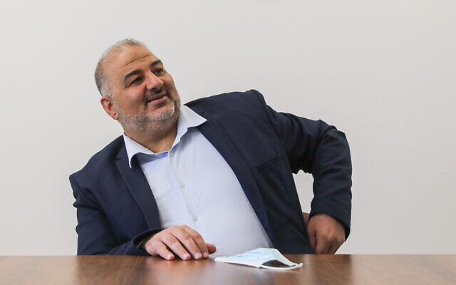 Mansour Abbas, head of the Ra'am party, leads a faction meeting in the Knesset on April 19, 2021. (Olivier Fitoussi/Flash90) Mansour Abbas, head of the Ra'am party, leads a faction meeting in the Knesset on April 19, 2021. (Olivier Fitoussi/Flash90)