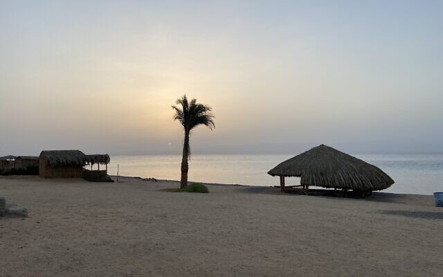 New Moon Camp in the Sinai Peninsula, Egypt on April 5, 2021. (Jacob Magid/Times of Israel) New Moon Camp in the Sinai Peninsula, Egypt on April 5, 2021. (Jacob Magid/Times of Israel)