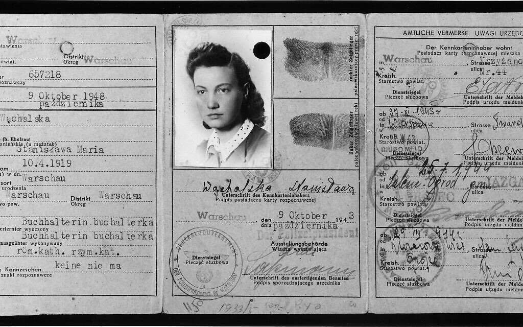 Vladka Meed’s false identification card, issued in the name of Stanisława Wąchalska, 1943. (United States Holocaust Memorial Museum, courtesy of Benjamin [Miedzyrzecki] Meed)