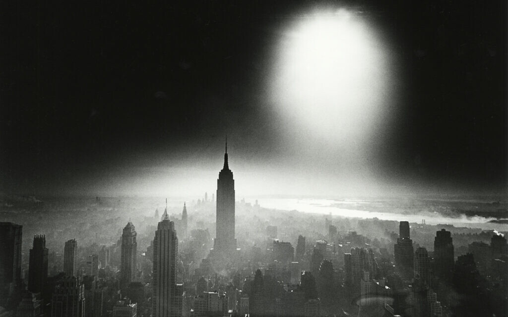 'Atom Bomb Sky,' 1955, by William Klein. (Howard Greenberg Gallery/ William Klein/ The Jewish Museum)