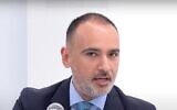 Screen capture from video of Lebanon's Public Works Minister Michel Najjar. (YouTube)