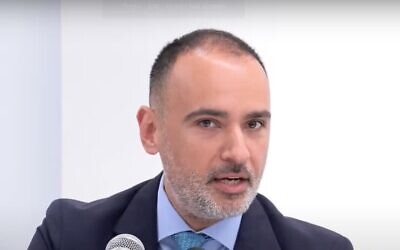 Screen capture from video of Lebanon's Public Works Minister Michel Najjar. (YouTube)