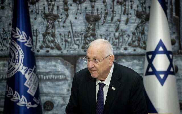 President Reuven Rivlin hosts an event for Holocaust survivors ahead of Holocaust Remembrance Day, at the President's residence in Jerusalem, April 4, 2021. (Yonatan Sindel/Flash90) President Reuven Rivlin hosts an event for Holocaust survivors ahead of Holocaust Remembrance Day, at the President's residence in Jerusalem, April 4, 2021. (Yonatan Sindel/Flash90)