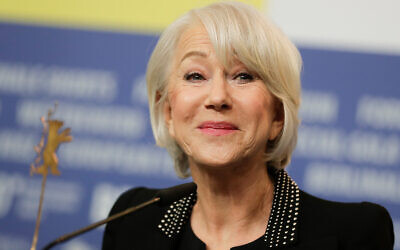 Actress Helen Mirren talks to media during a news conference during the 70th International Film Festival Berlin, Berlinale in Berlin, Germany, Feb. 27, 2020. (AP Photo/Markus Schreiber)