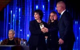 Israel Prize recipient Michal Bat-Adam attends the award ceremony in Jerusalem, prior to Israel's 73 Independence Day, on April 11, 2021. (Olivier Fitoussi/Flash90)