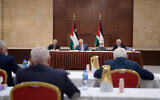 Palestinian Authority President Mahmoud Abbas announces that the PA legislative elections will be indefinitely delayed, on Thursday, April 29, 2021. (WAFA/Tha'ir Ghanayem)