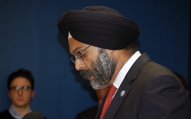 New Jersey Attorney General Gurbir Grewal in December 2019. (Laura E. Adkins / JTA) New Jersey Attorney General Gurbir Grewal in December 2019. (Laura E. Adkins / JTA)